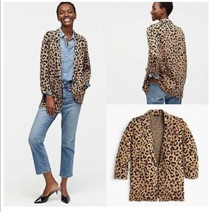 JCrew Sophie Open-front Sweater-blazer in Leopard